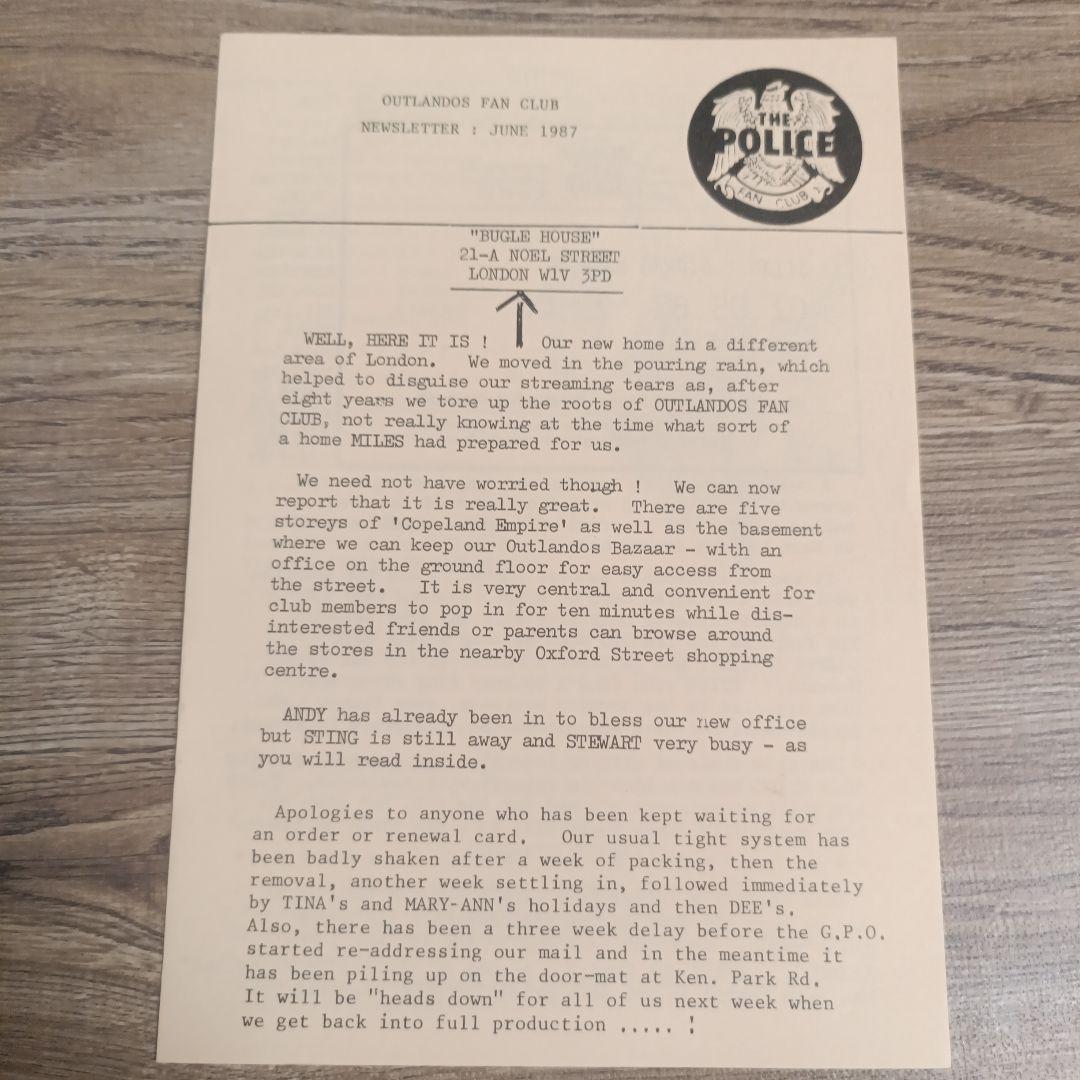 THE POLICE/STING 1988 特製ピンバッジ&ファンクラブセット