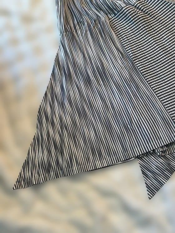 ISSEY MIYAKE プリーツ ミックスストライプ ロング スカート
