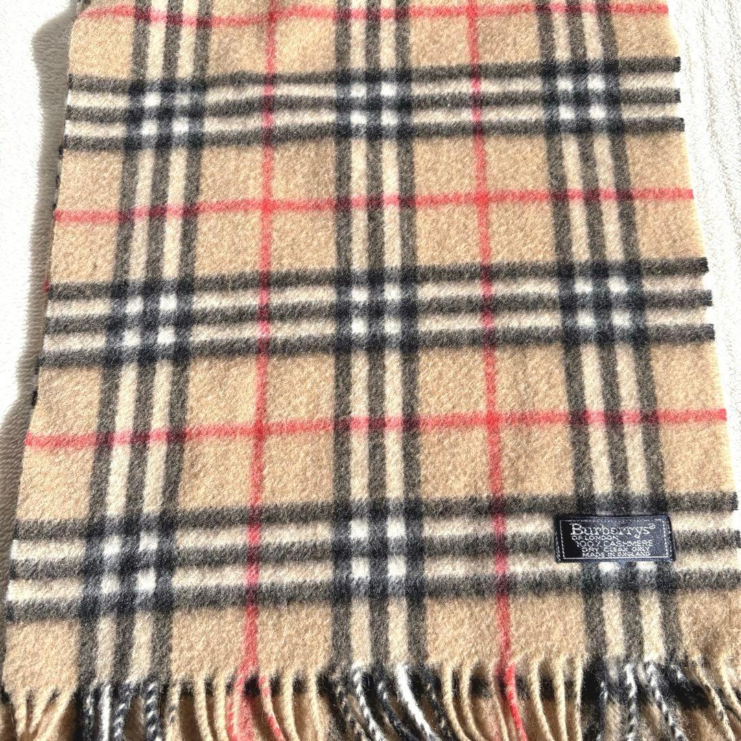 Burberry's ノバチェック柄 100%カシミヤマフラー 　ベージュ