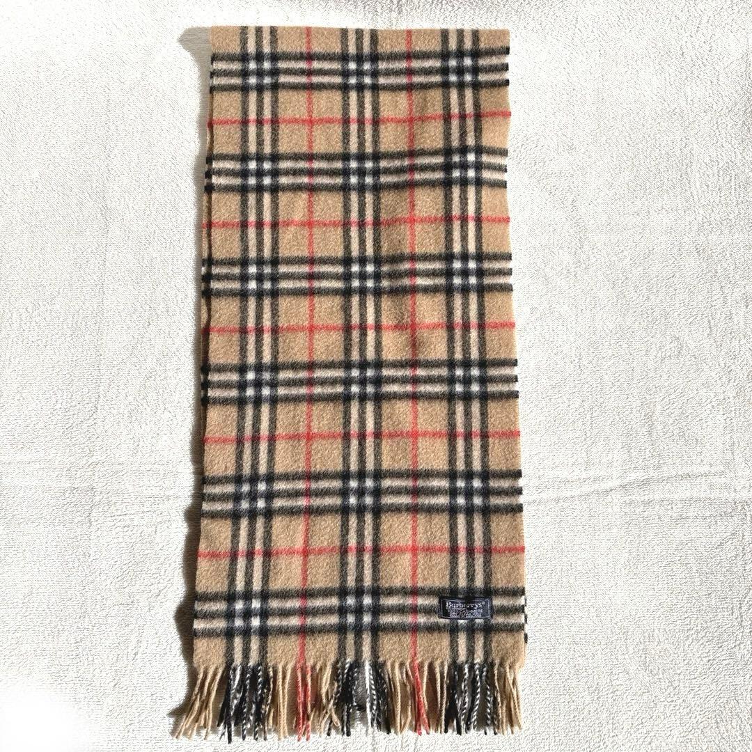 Burberry's ノバチェック柄 100%カシミヤマフラー 　ベージュ