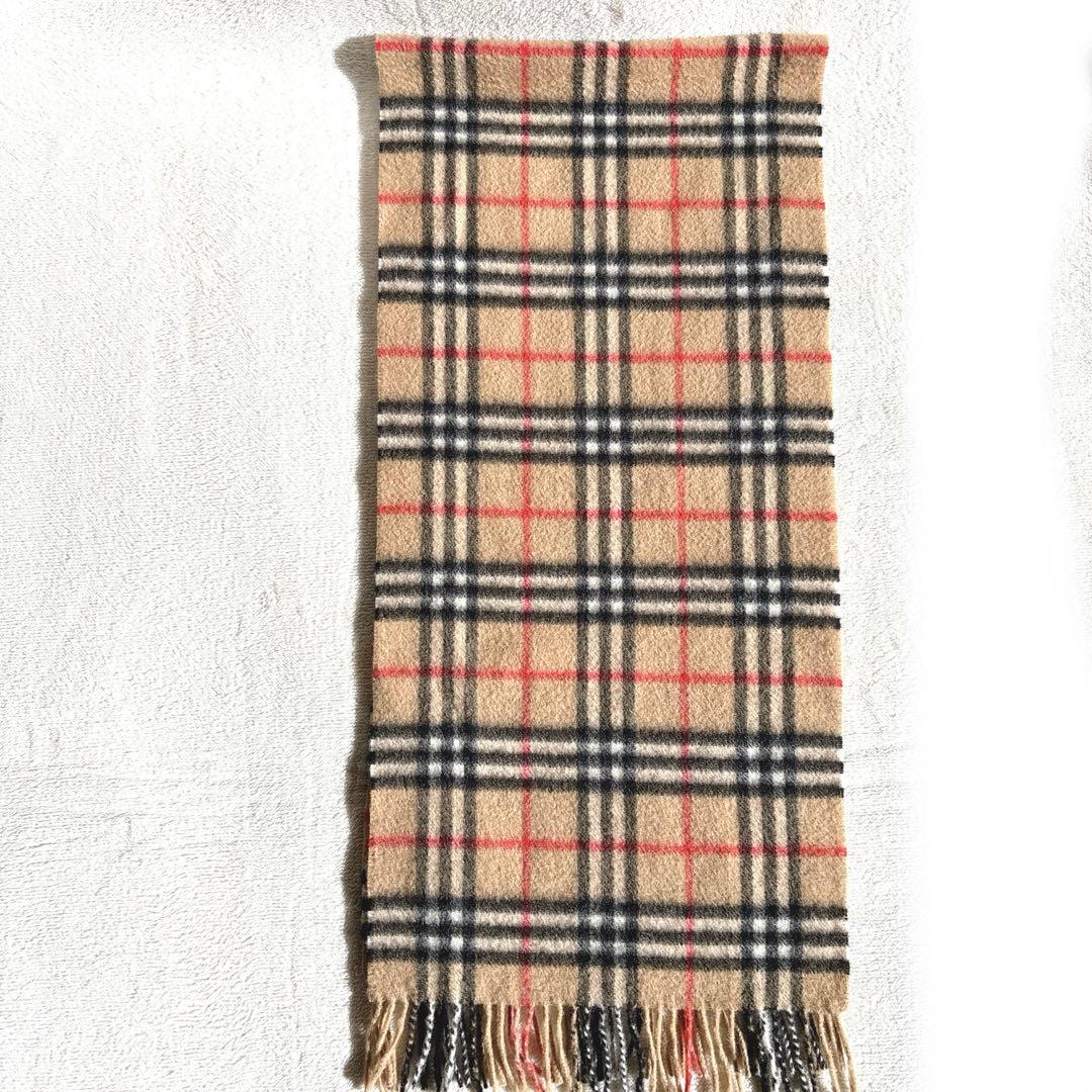 Burberry's ノバチェック柄 100%カシミヤマフラー 　ベージュ