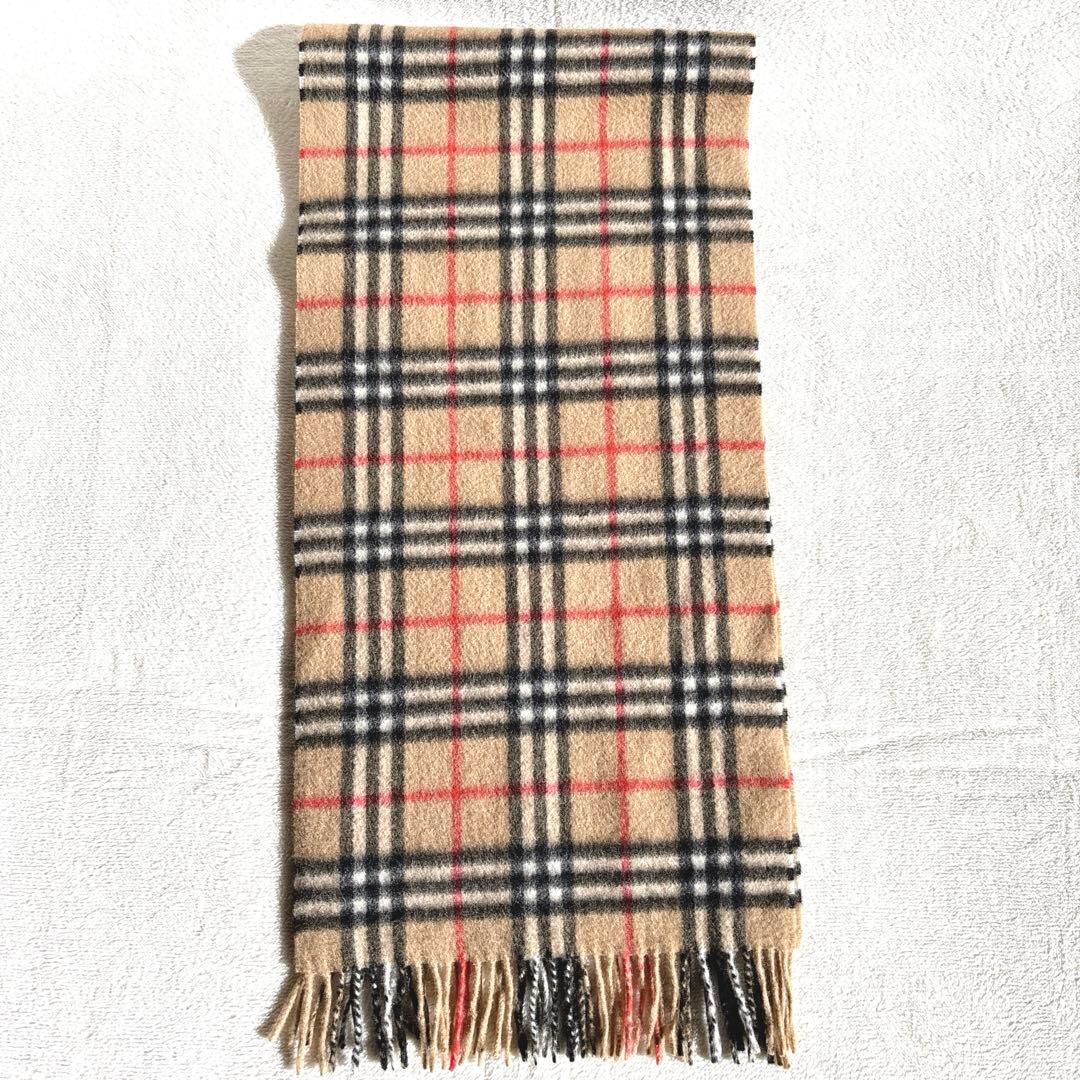 Burberry's ノバチェック柄 100%カシミヤマフラー 　ベージュ
