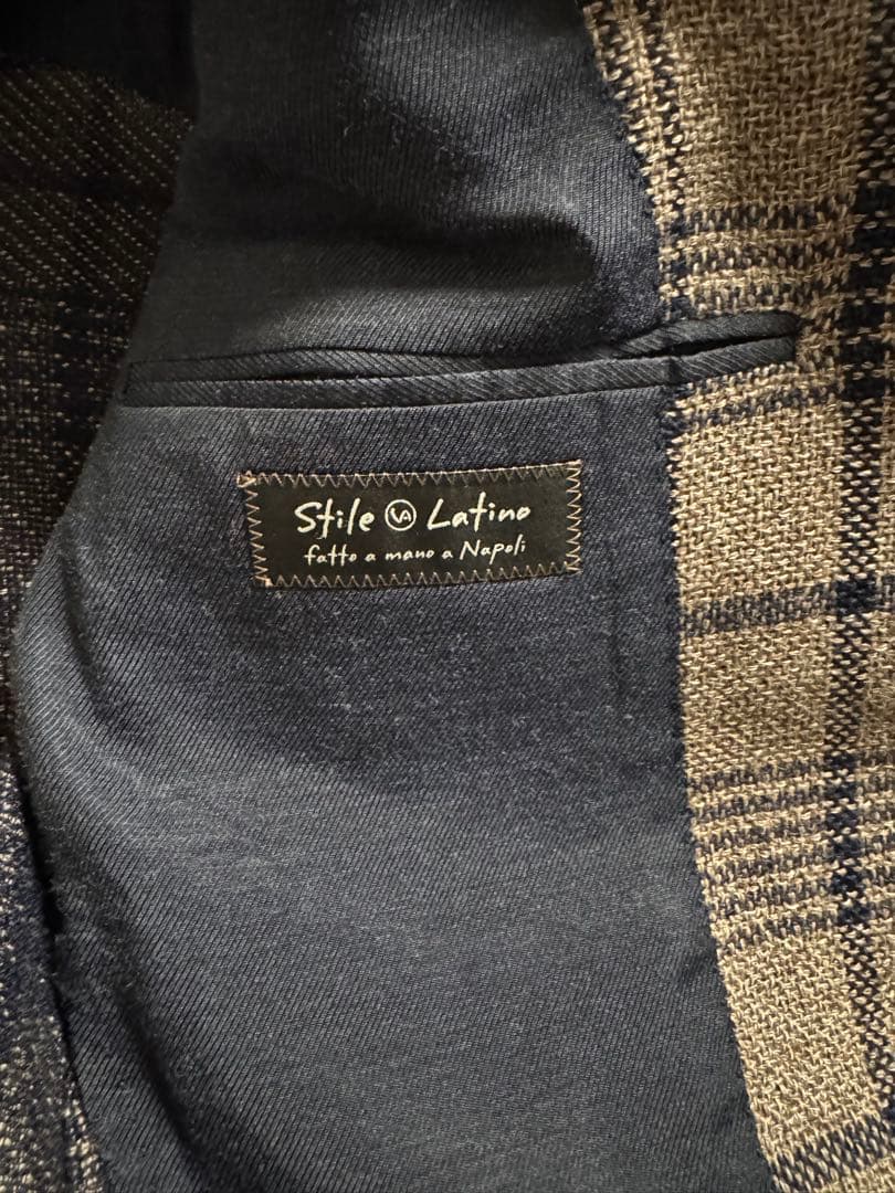 STILE LATINO シルクリネンコットン チェック ジャケット 44