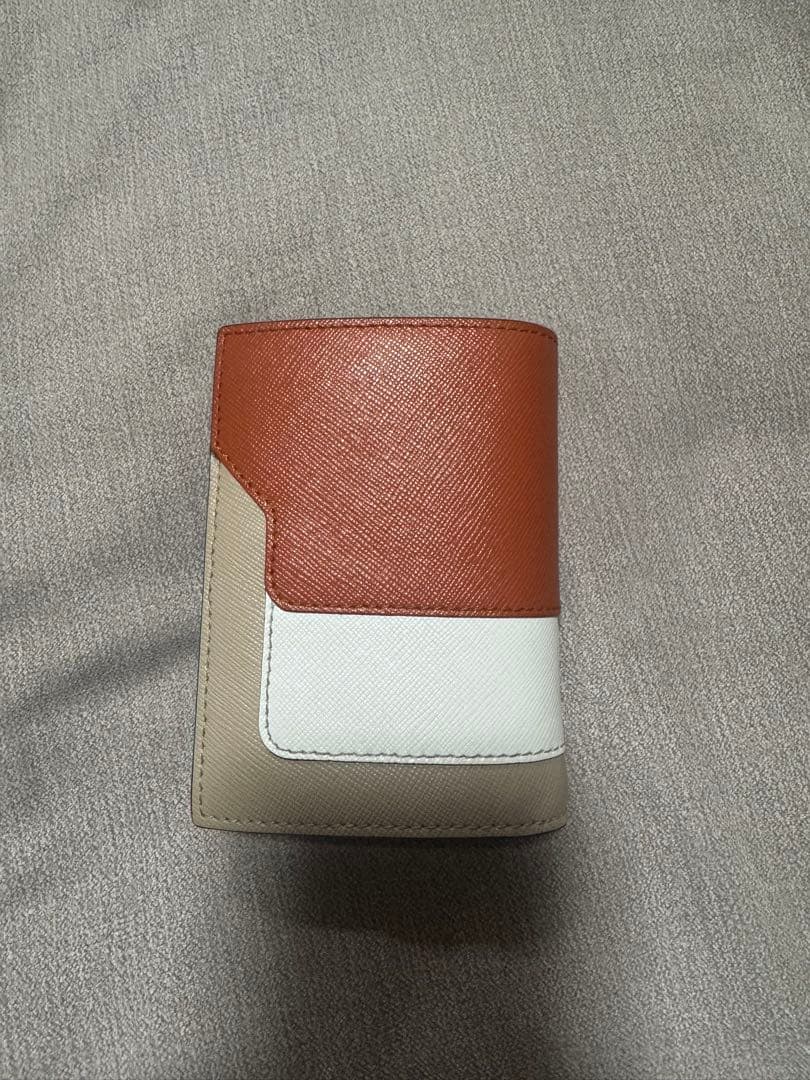 オレンジ/ホワイト 二つ折り財布