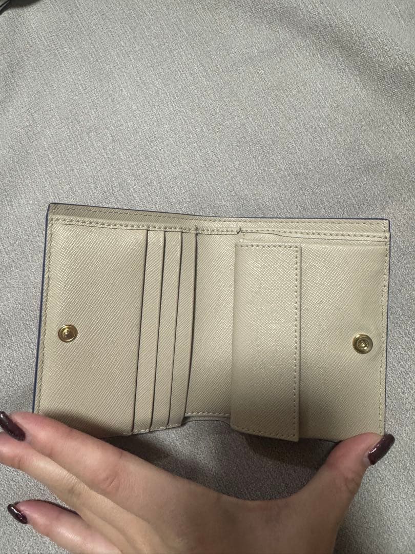 オレンジ/ホワイト 二つ折り財布