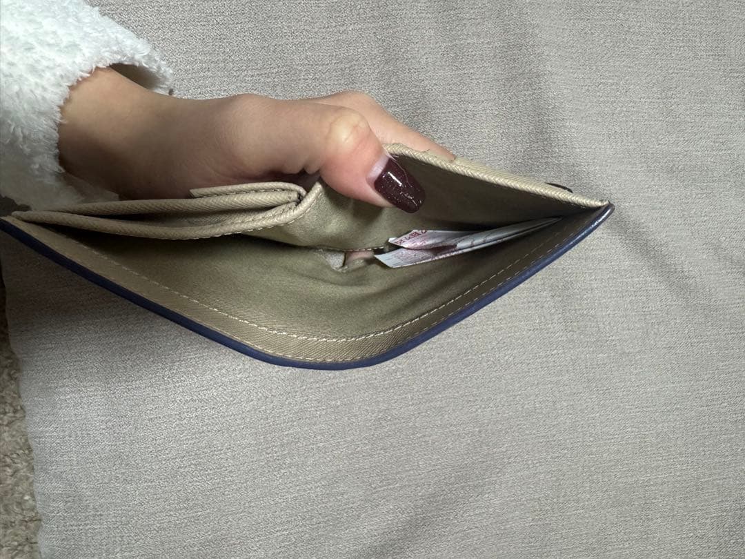 オレンジ/ホワイト 二つ折り財布