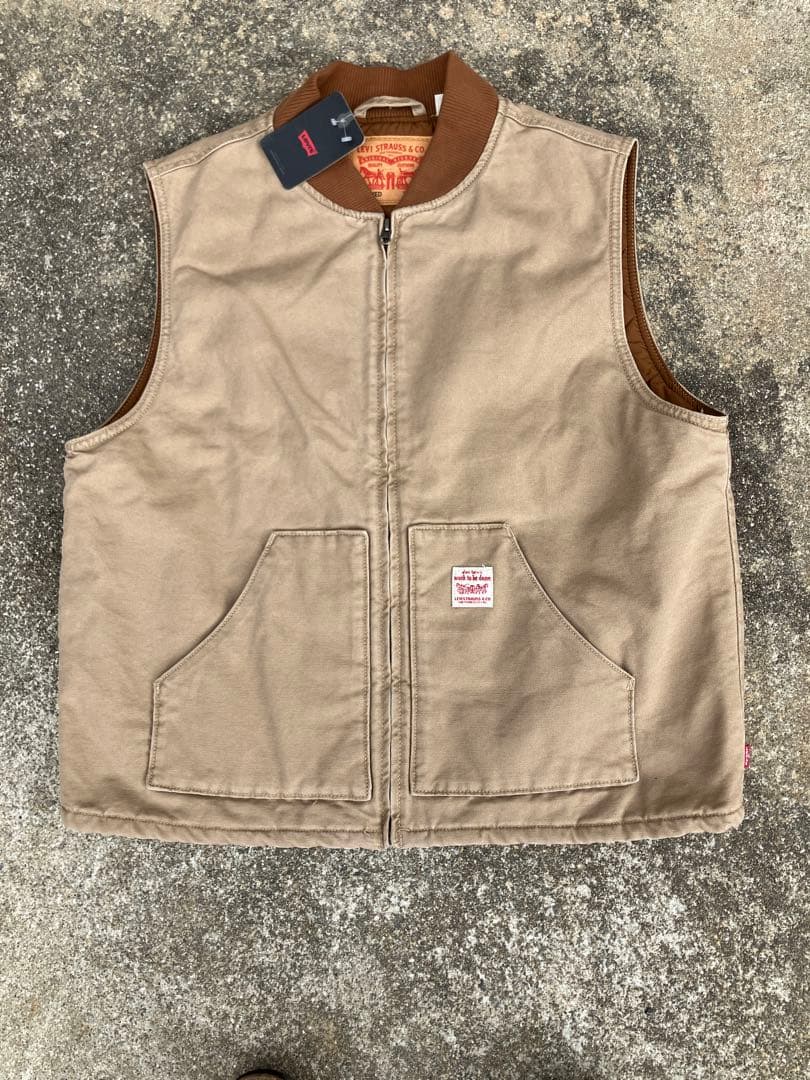 新品】Levi's ベージュ ワークジャケット ベスト　ダック地