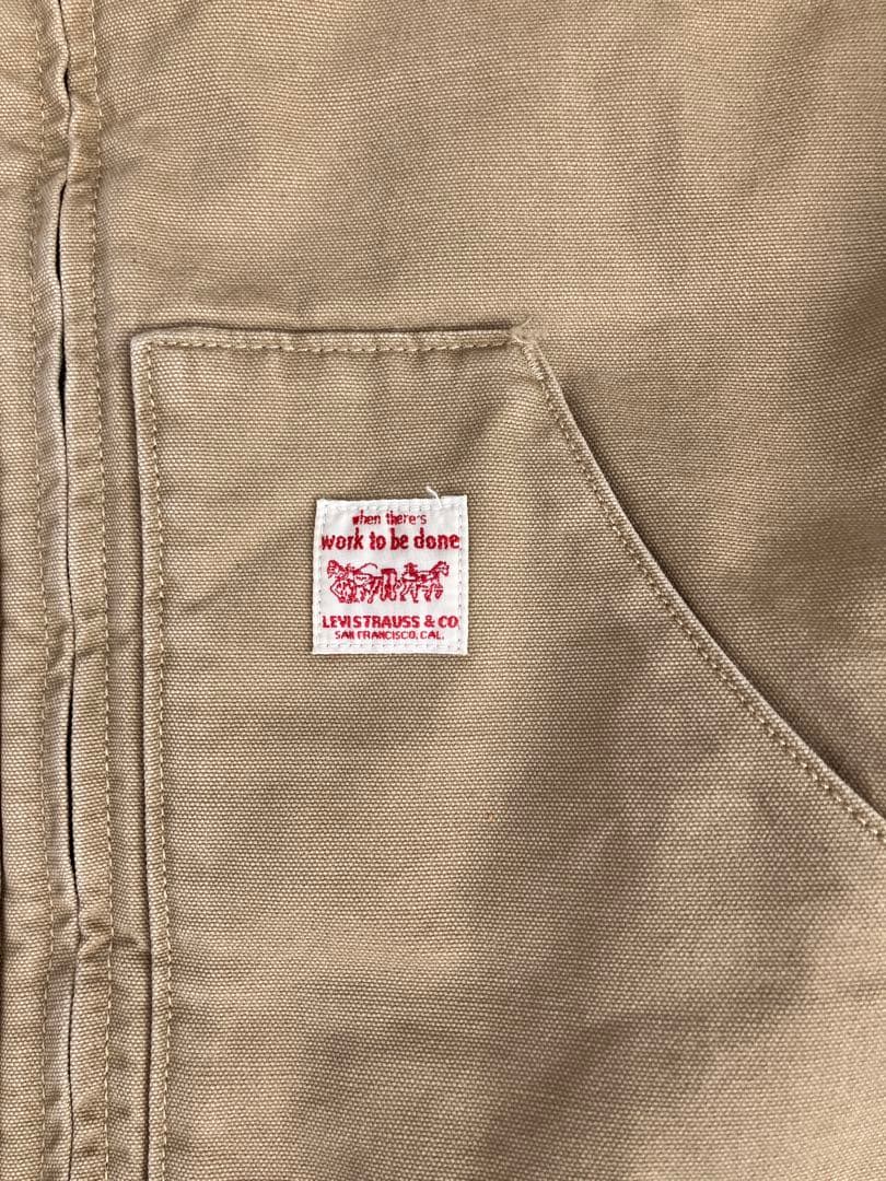 新品】Levi's ベージュ ワークジャケット ベスト　ダック地