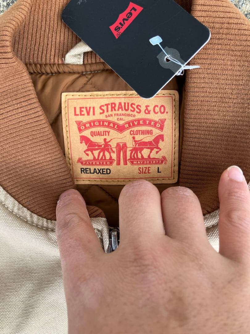 新品】Levi's ベージュ ワークジャケット ベスト　ダック地