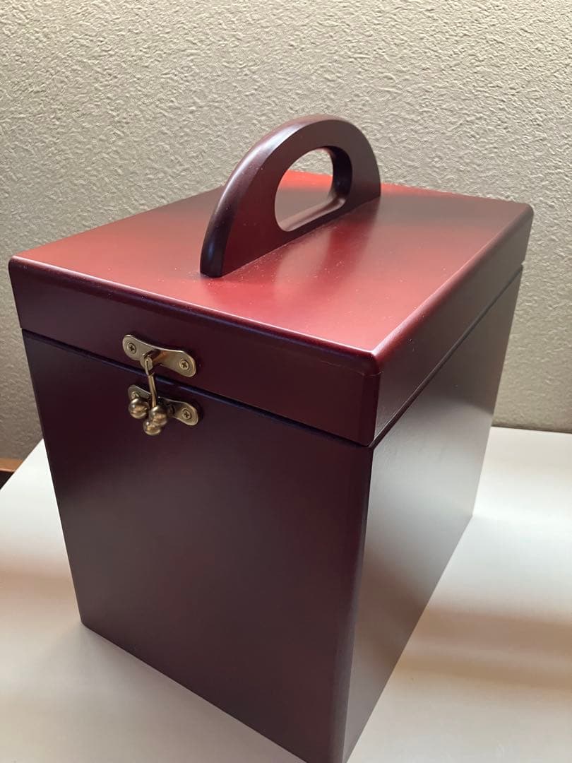 【超美品】木製　鏡付き　メイクボックス コスメボックス 化粧箱 レトロ