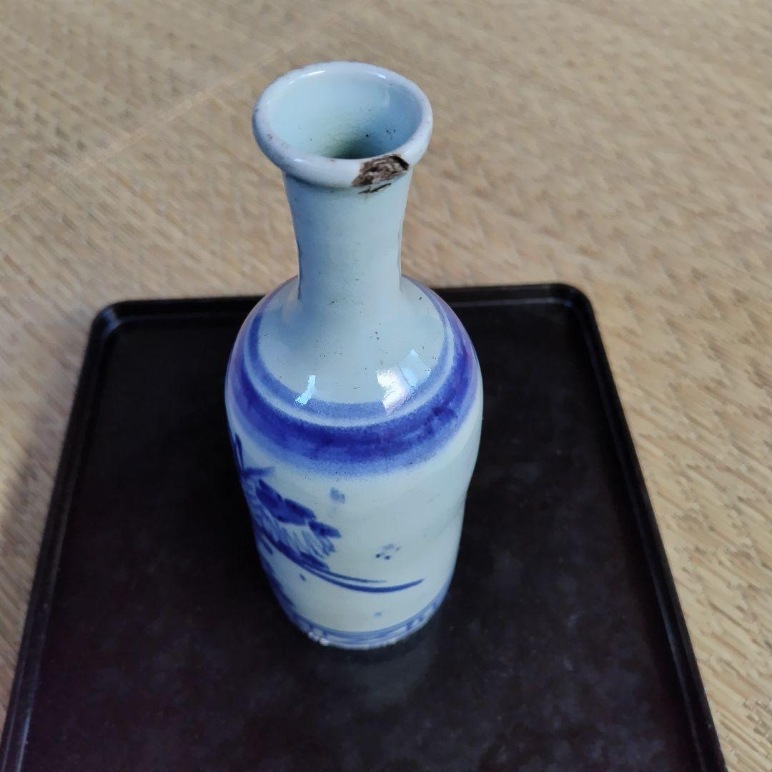 徳利　染付　印判　花瓶　古伊万里　明治　古民家　大ぶり　2点