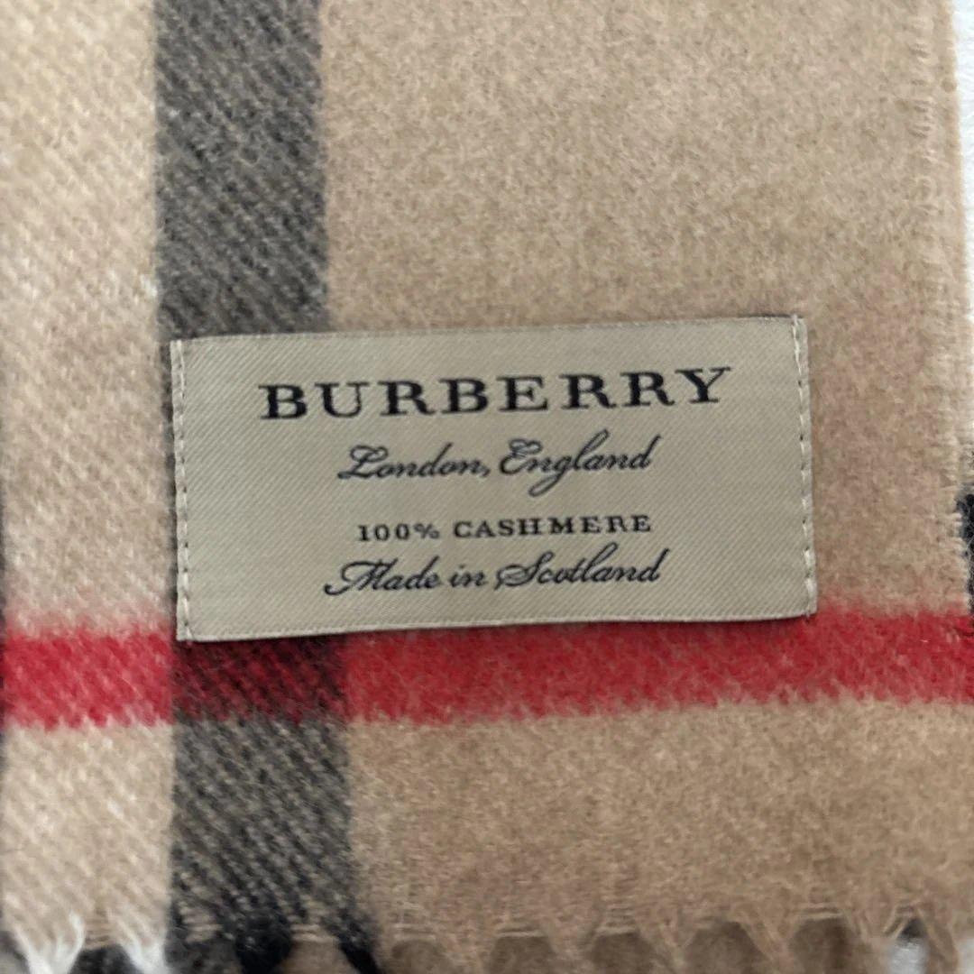 BURBERRY 100%カシミヤ マフラー ベージュチェック