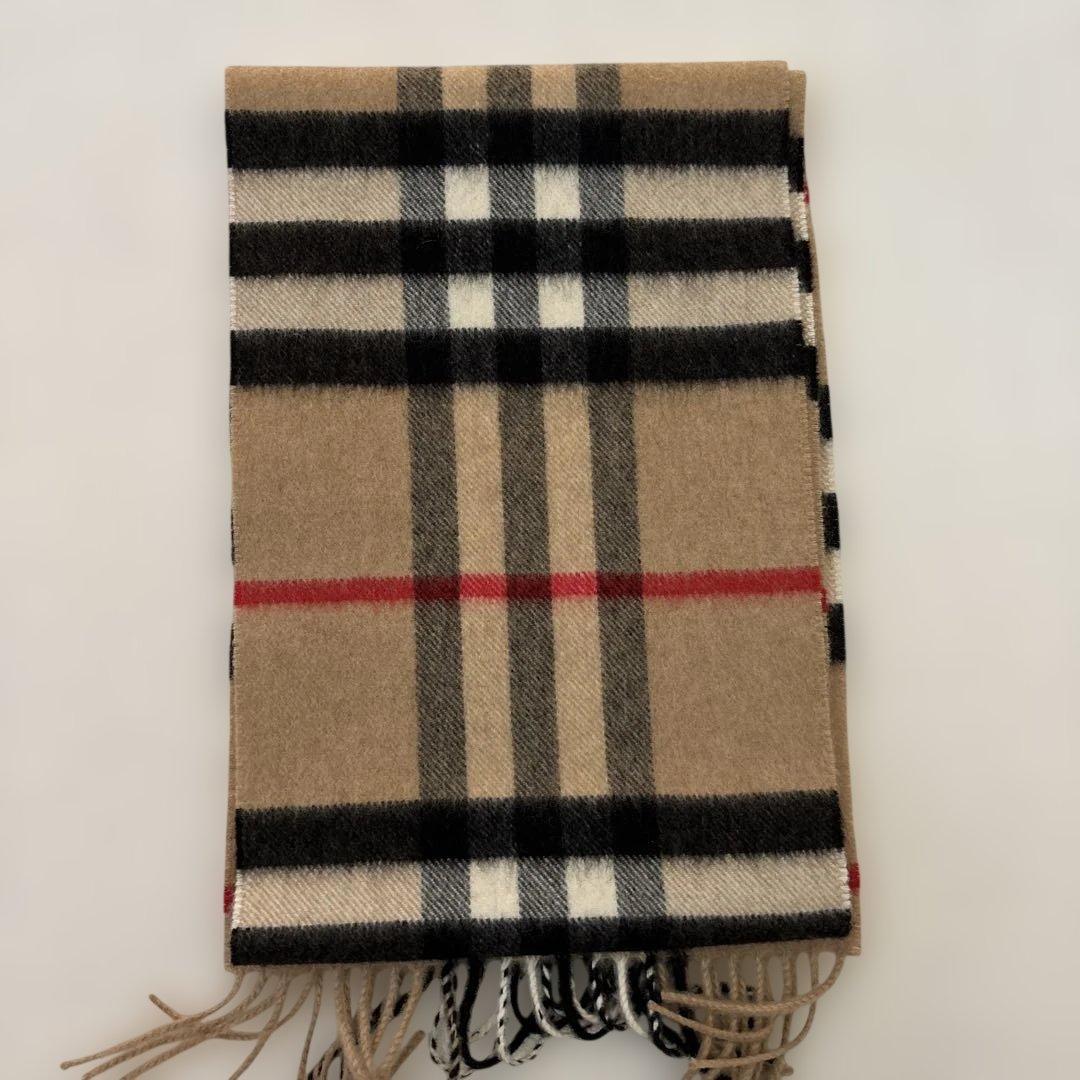 BURBERRY 100%カシミヤ マフラー ベージュチェック