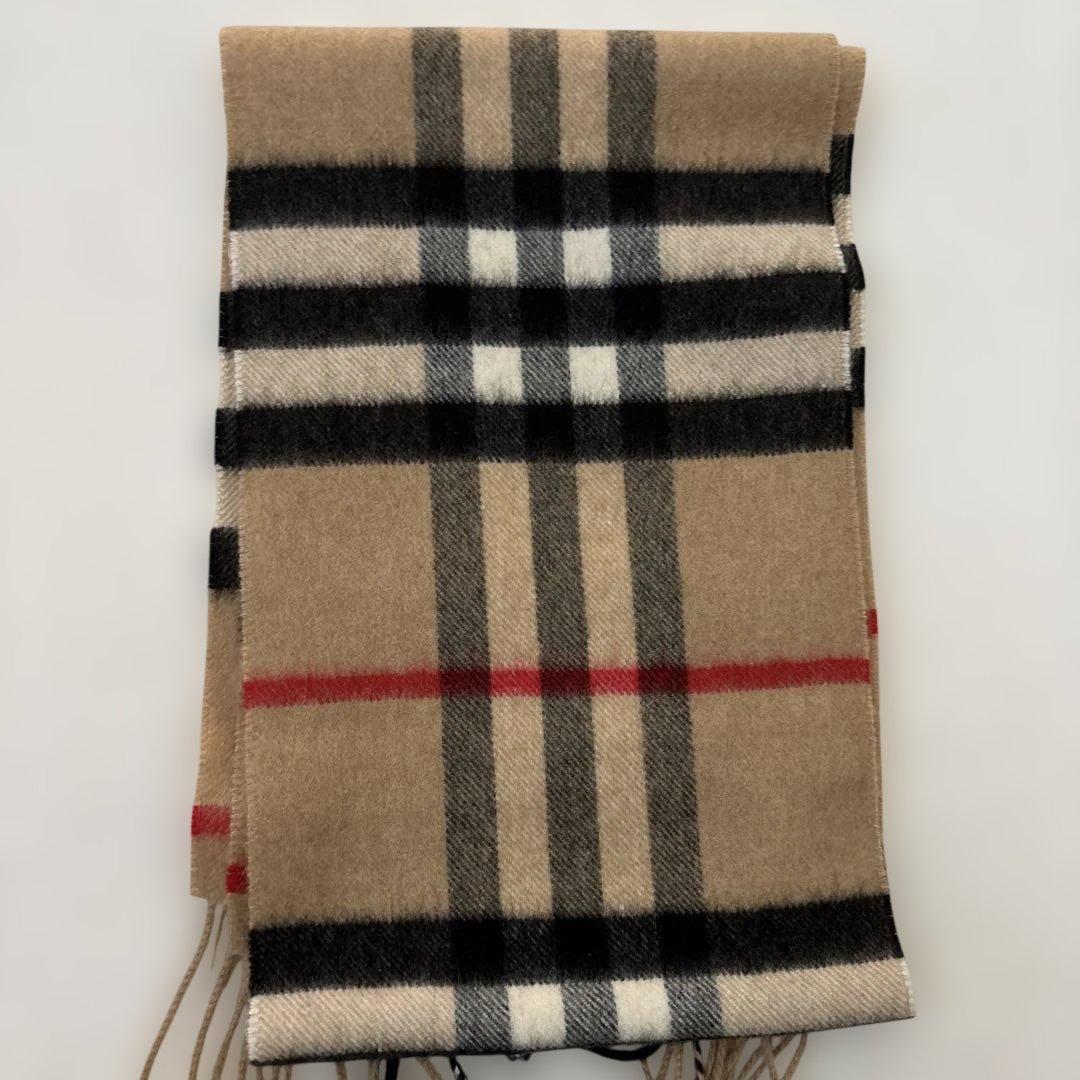 BURBERRY 100%カシミヤ マフラー ベージュチェック