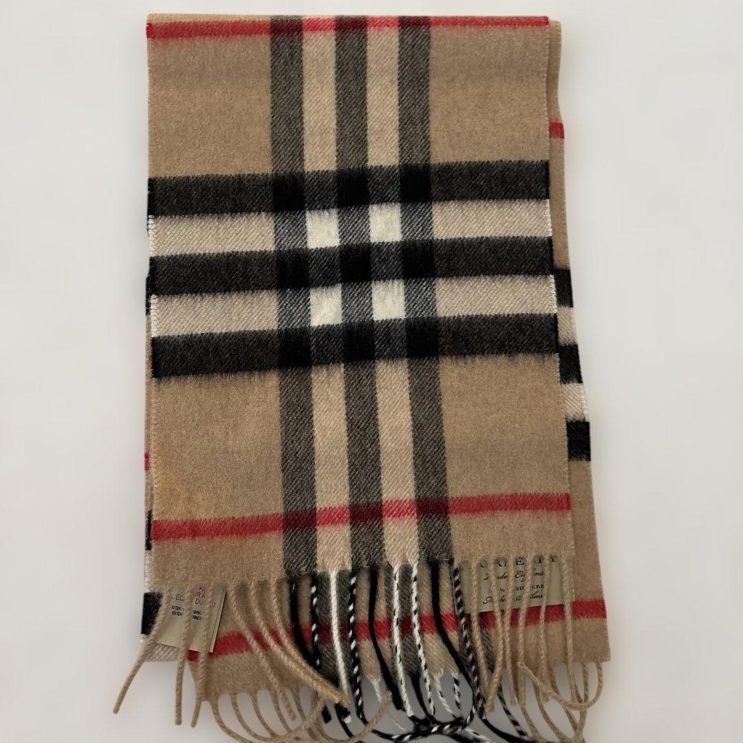 BURBERRY 100%カシミヤ マフラー ベージュチェック