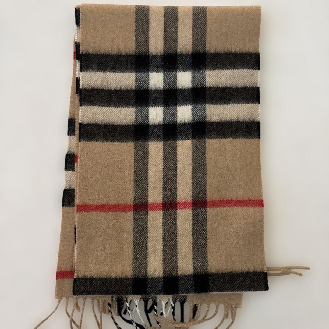 BURBERRY 100%カシミヤ マフラー ベージュチェック