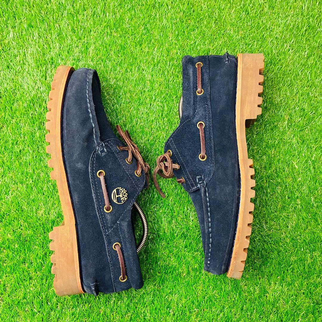 【着用1回】Timberland スリーアイ デッキシューズ 厚底 レザー 27