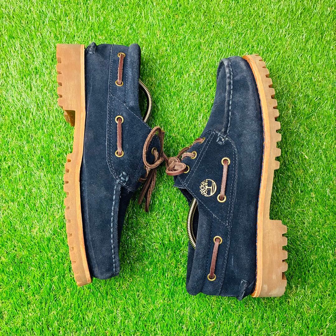 【着用1回】Timberland スリーアイ デッキシューズ 厚底 レザー 27