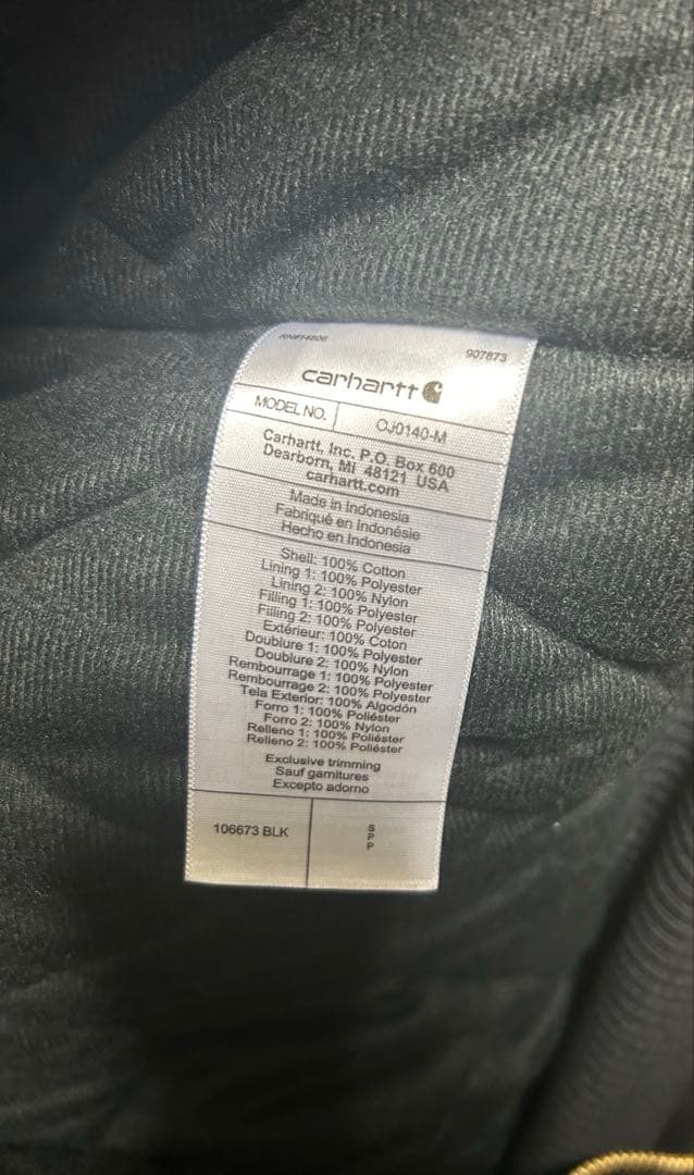 Carhartt アクティブジャケット　ブラック　Sサイズ