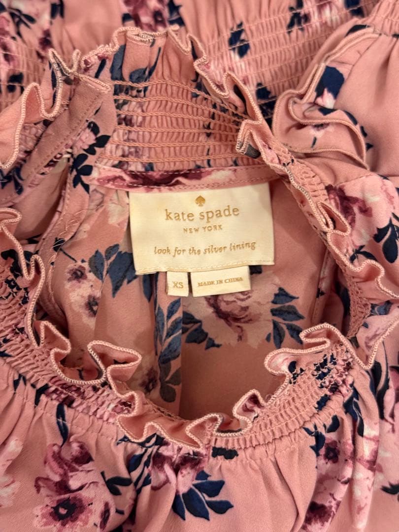 激レア✨katespade ケイトスペード　花柄 フリル ノースリーブワンピース