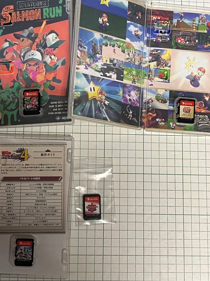 4本まとめ　マリオ３Dスプラポケモンヴァルキュリアスイッチソフト 4本セット