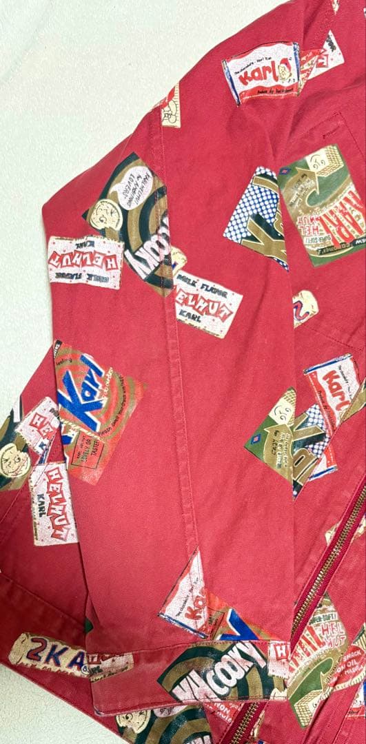 美品　Karl Helmut リバーシブルジャケット 赤 総柄 カールヘルム