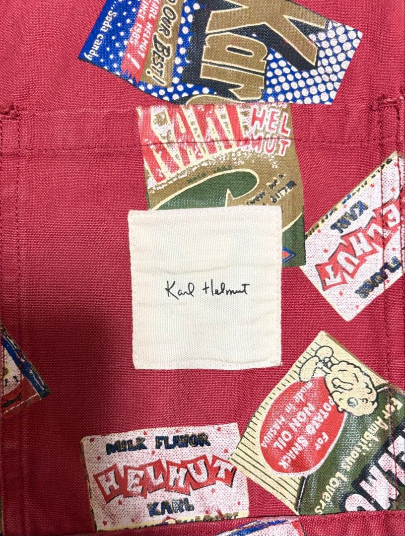 美品　Karl Helmut リバーシブルジャケット 赤 総柄 カールヘルム