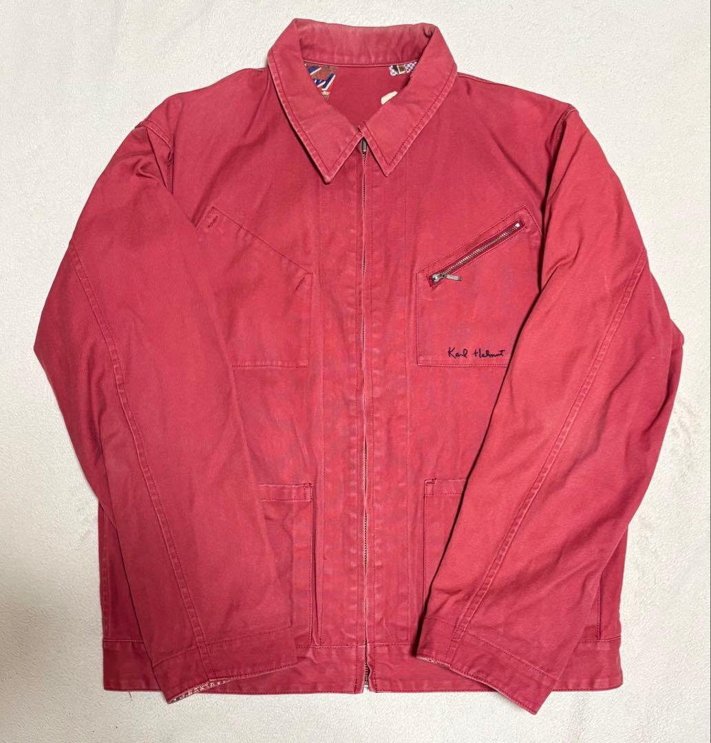 美品　Karl Helmut リバーシブルジャケット 赤 総柄 カールヘルム
