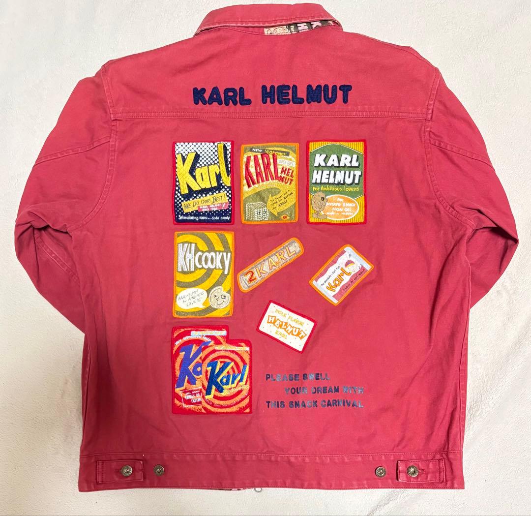 美品　Karl Helmut リバーシブルジャケット 赤 総柄 カールヘルム