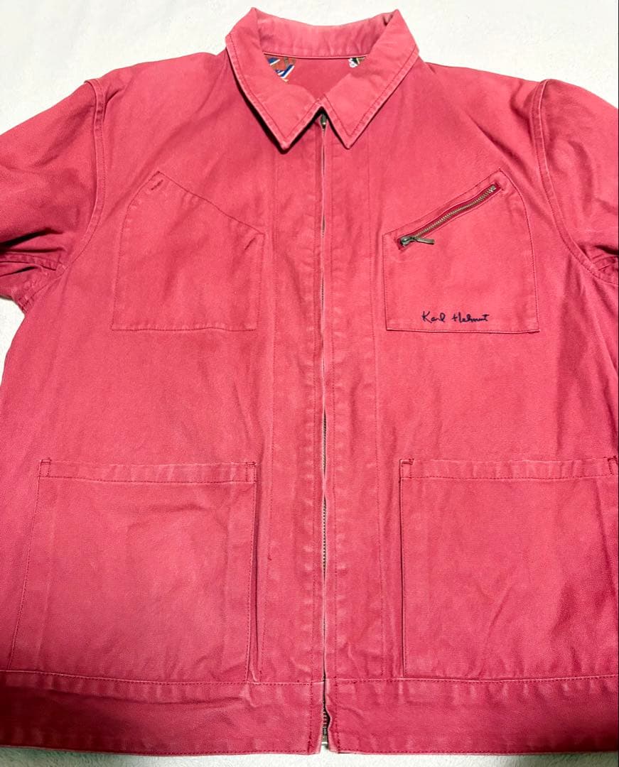 美品　Karl Helmut リバーシブルジャケット 赤 総柄 カールヘルム