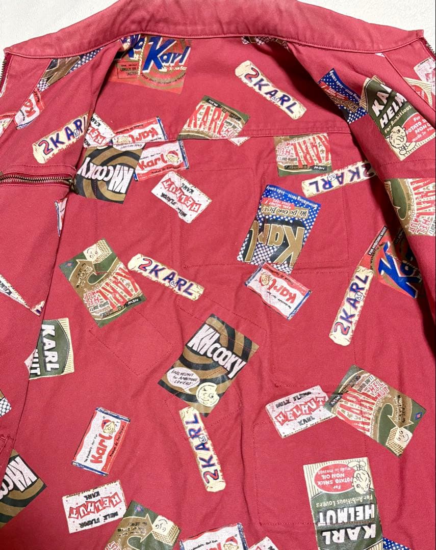 美品　Karl Helmut リバーシブルジャケット 赤 総柄 カールヘルム