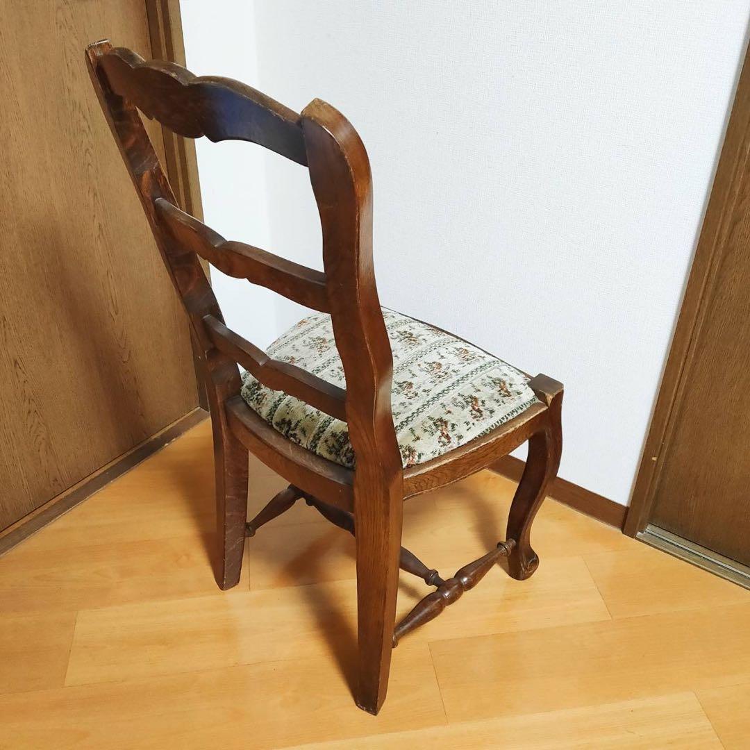 木製 アンティークデスクチェア ヴィンテージ 椅子 海外輸入家具 東欧製 猫脚