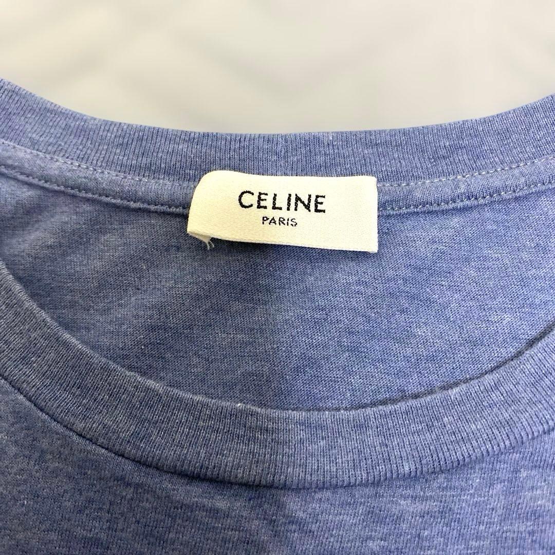 CELINE ロゴ Tシャツ 半袖 ブルー