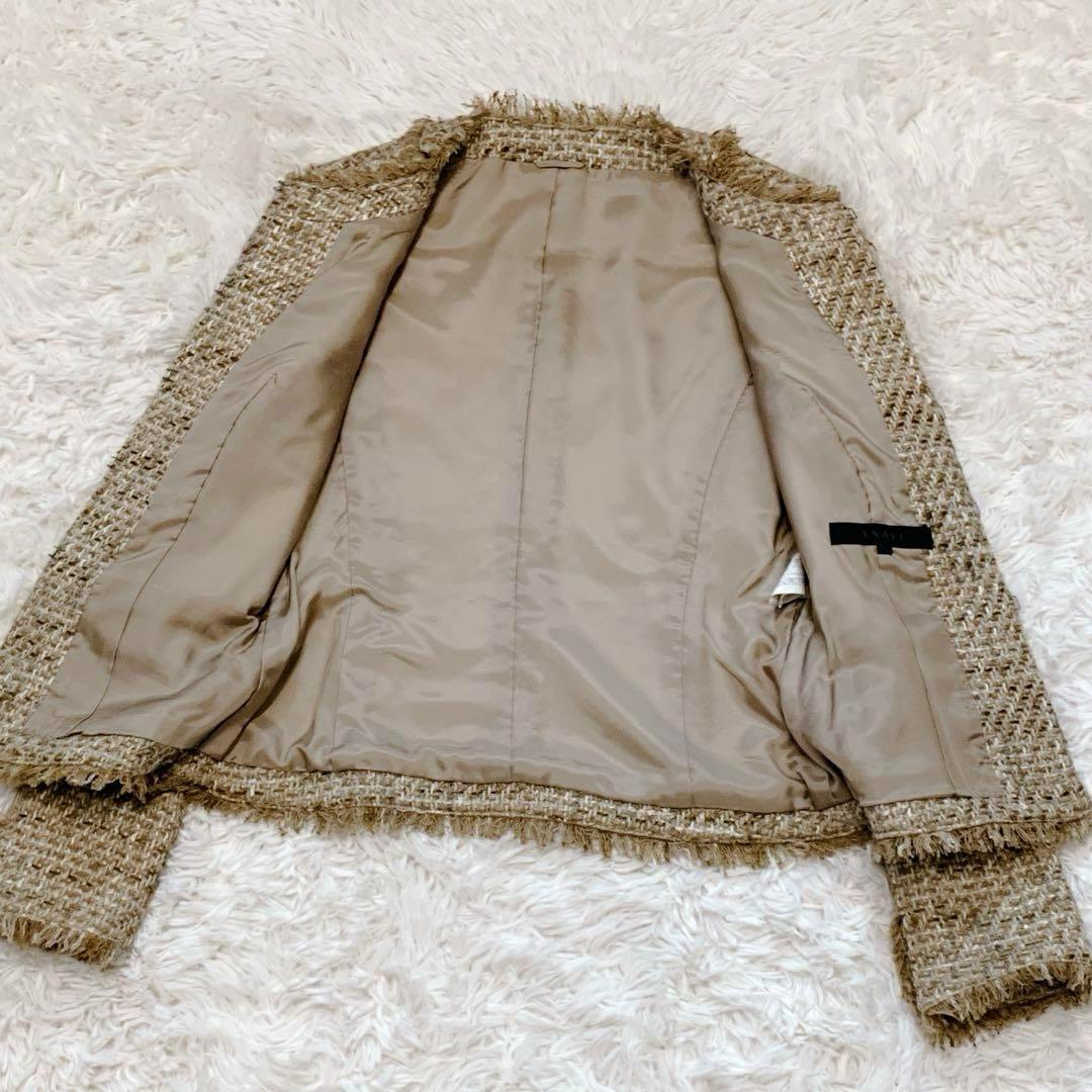 ☆美品★ANAIY ツイード ノーカラージャケット　36 日本製