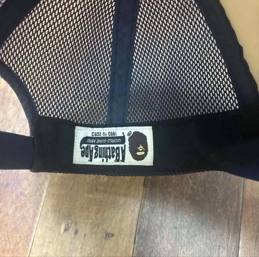 A BATHING APE Bapesta メッシュキャップ ネイビー 00s