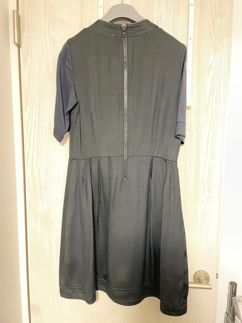 【美品】MARNIパイピング レザー切替 バックジップ ワンピース
