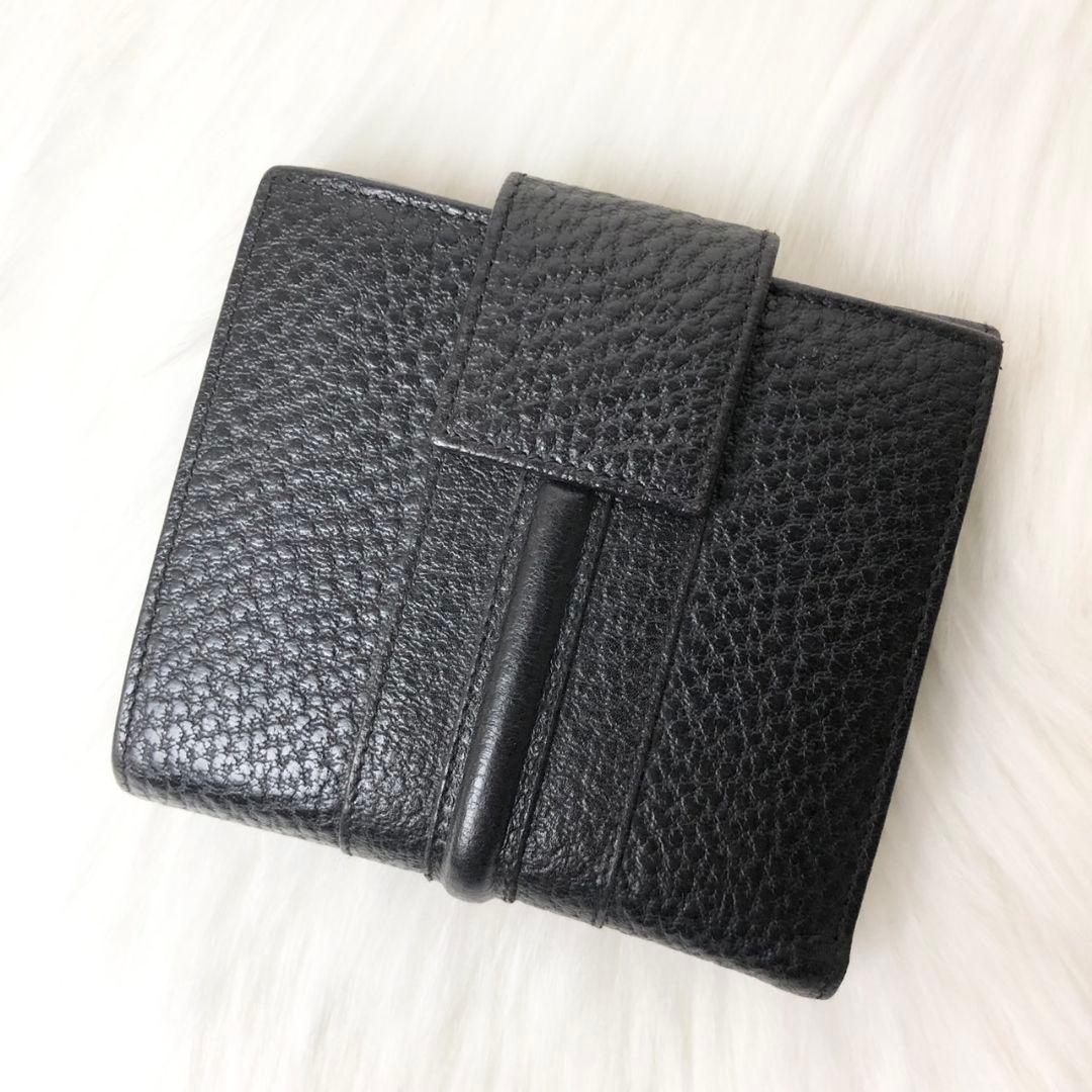 【美品】GUCCI 二つ折り財布 ダブル ホック ウォレット ゴールド金具