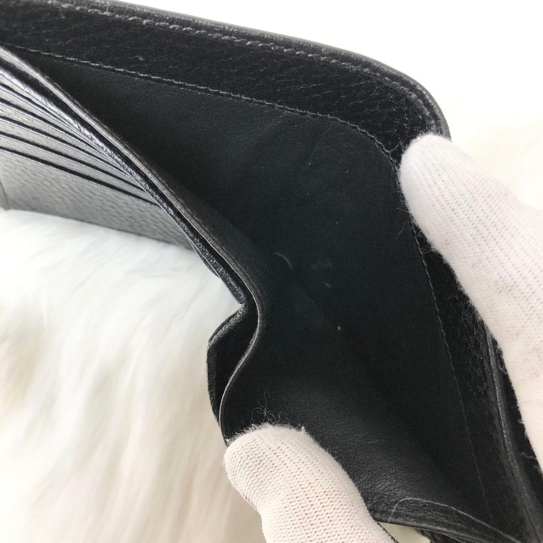 【美品】GUCCI 二つ折り財布 ダブル ホック ウォレット ゴールド金具