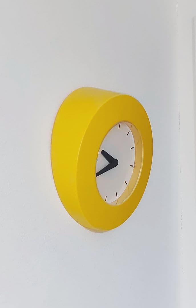 IKEA KVARTA 掛け時計 ポストモダン オールドイケア レトロ イエロー