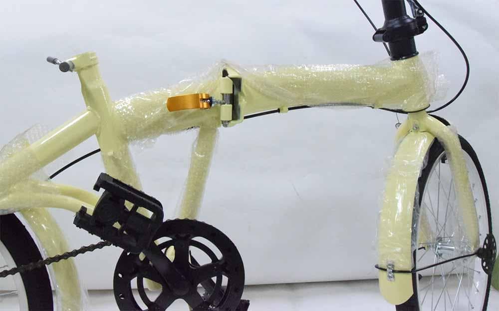 折りたたみ自転車 ２０インチ ミニベロ ママチャリ ベージュ　折り畳み自転車