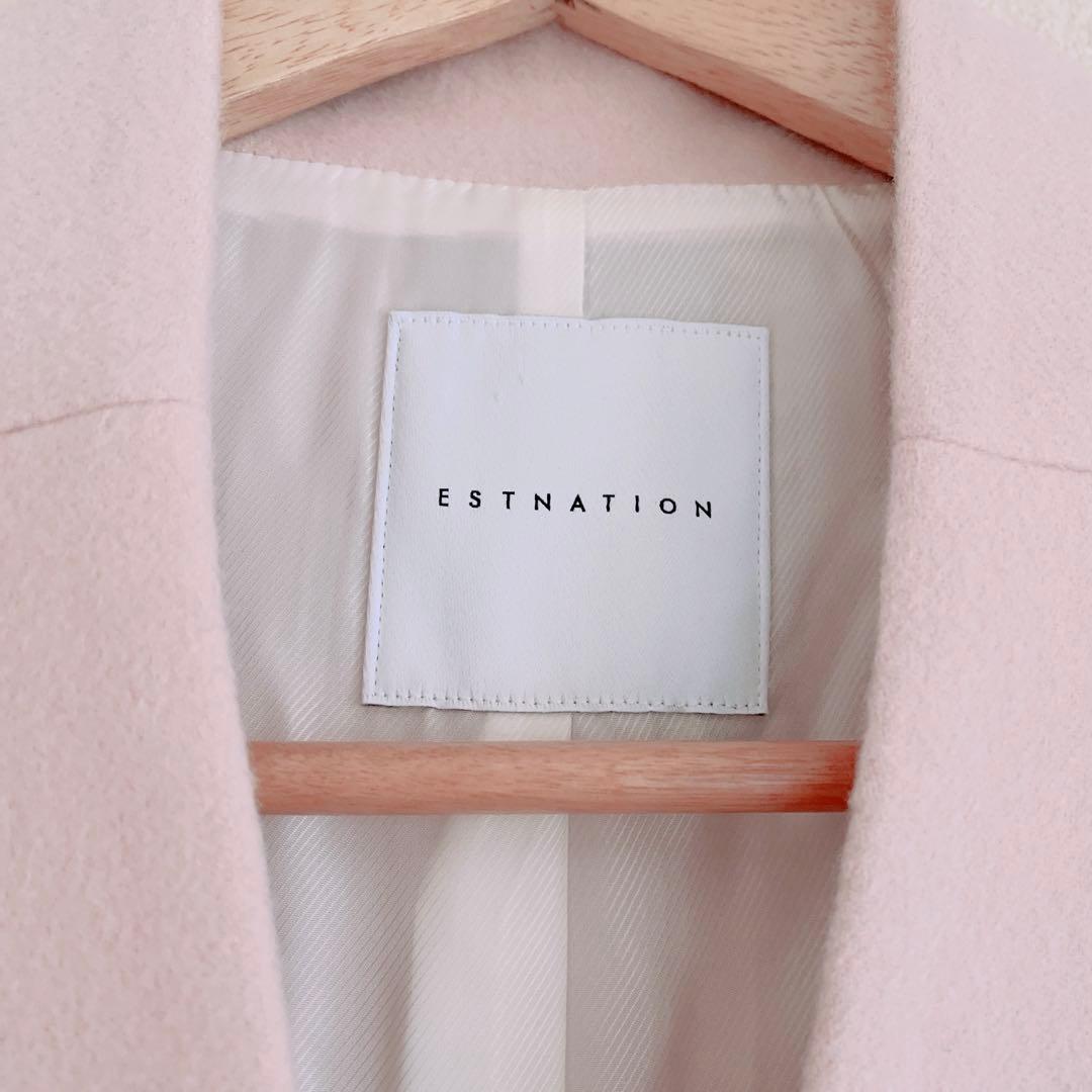 ESTNATION コクーンロングコート（beige pink）ウールコート