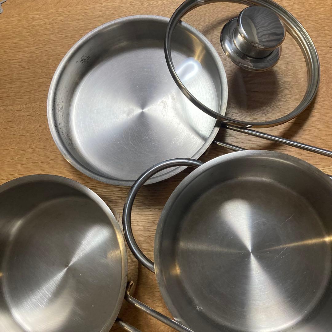 【ルイ】フィスラー(Fissler) ステンレス鍋 蓋付　スナッキーセット