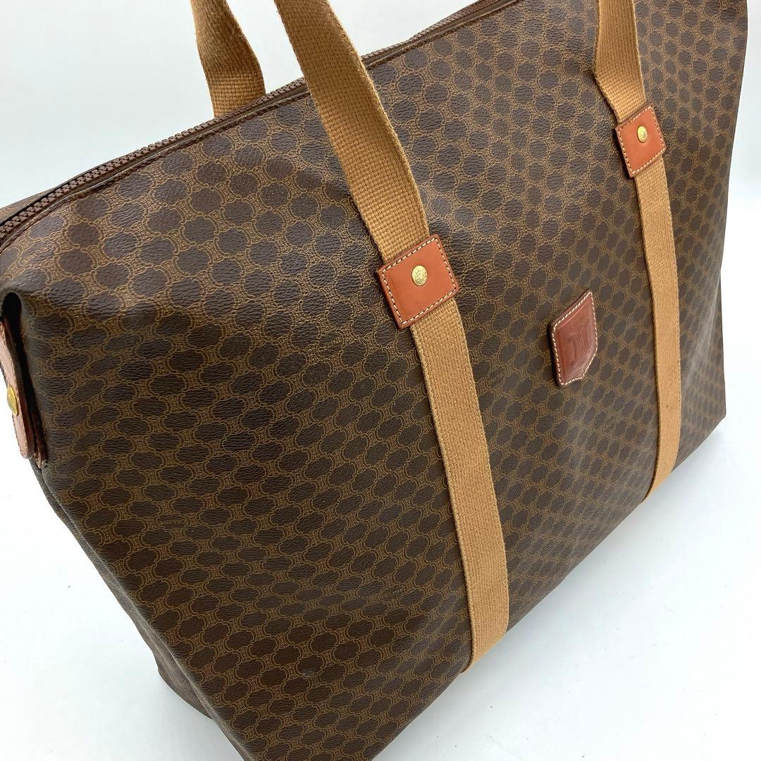 【CELINE】ボストンバッグ　マカダム柄　　ゴールド金具　PVC 肩かけ