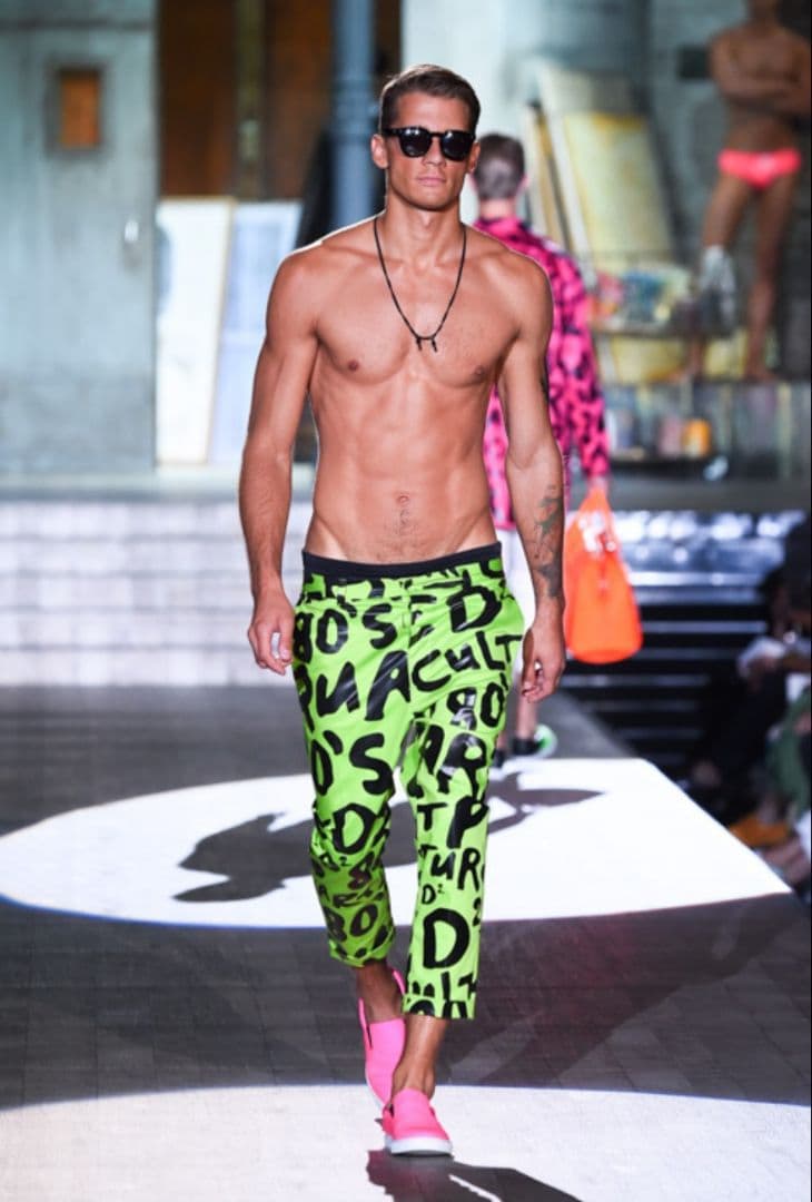 Dsquared2 ディースクエアード グラフィティ ネオングリーン パンツ