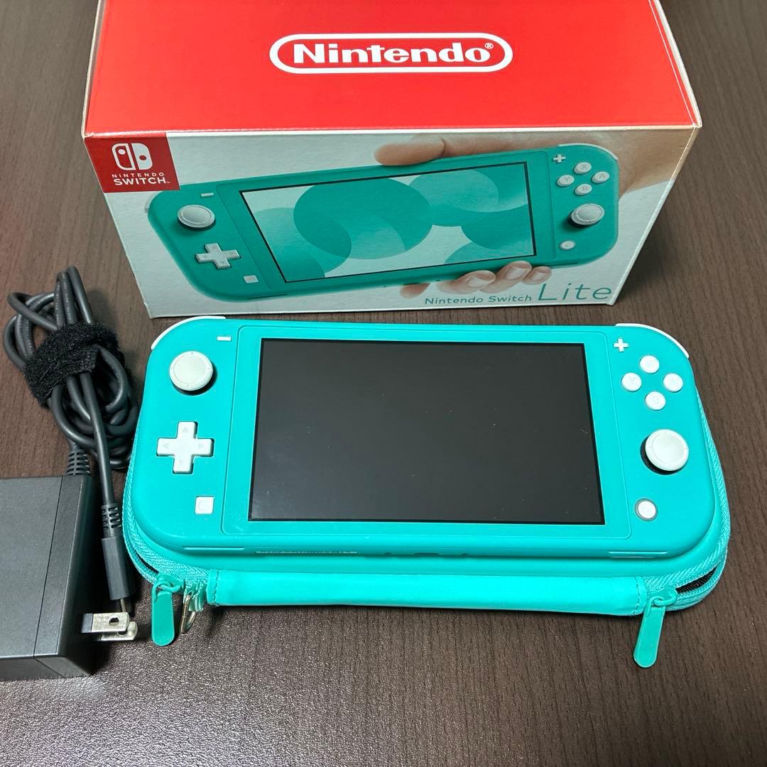 Nintendo Switch Lite ターコイズ 本体 充電ケーブル ケース
