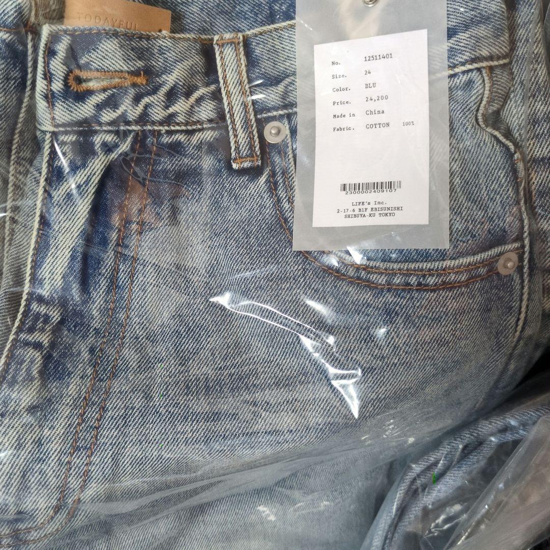 未使用品todayful Cary's Denimライトブルー 24デニムパンツ