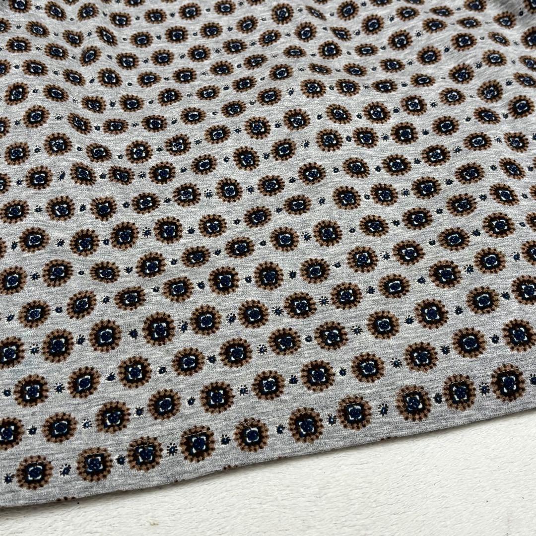 【美品】45rpm コットンカーディガン 総柄 グレー サイズ3