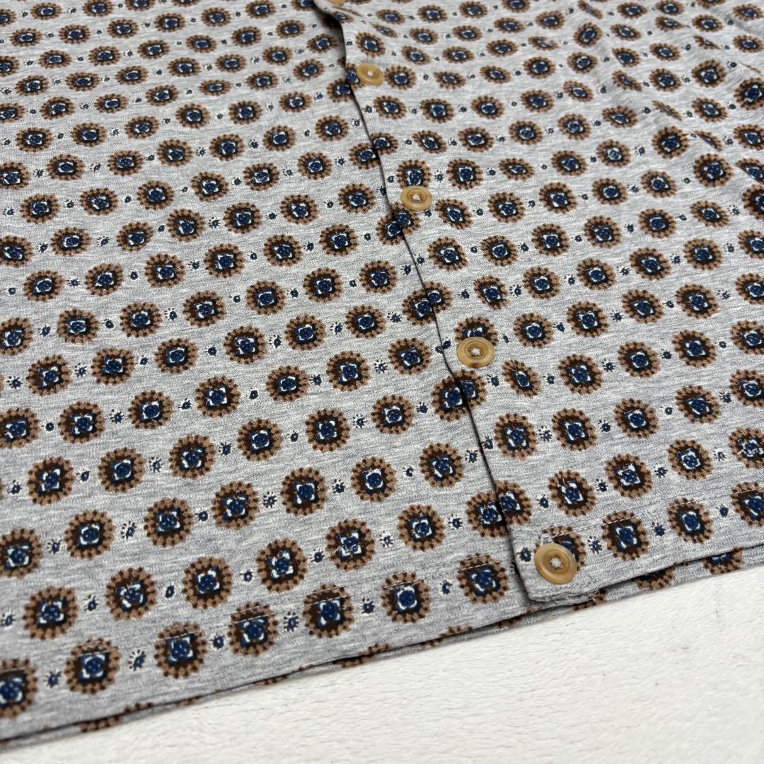 【美品】45rpm コットンカーディガン 総柄 グレー サイズ3
