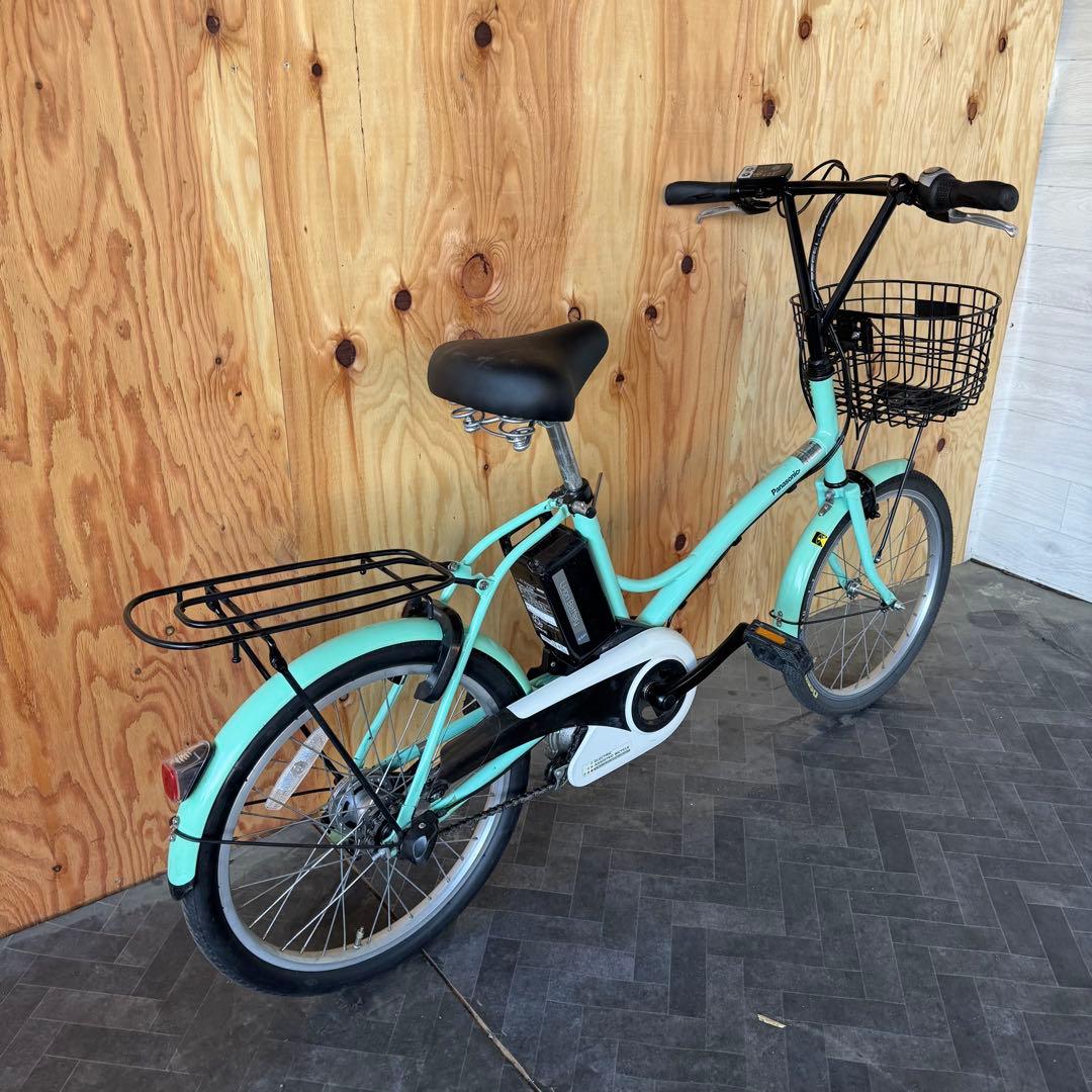 電動アシスト自転車 ミントグリーン 前バスケット付き