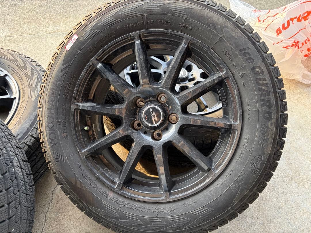 225/65R17 スタッドレスタイヤ 17インチ ブラックホイール